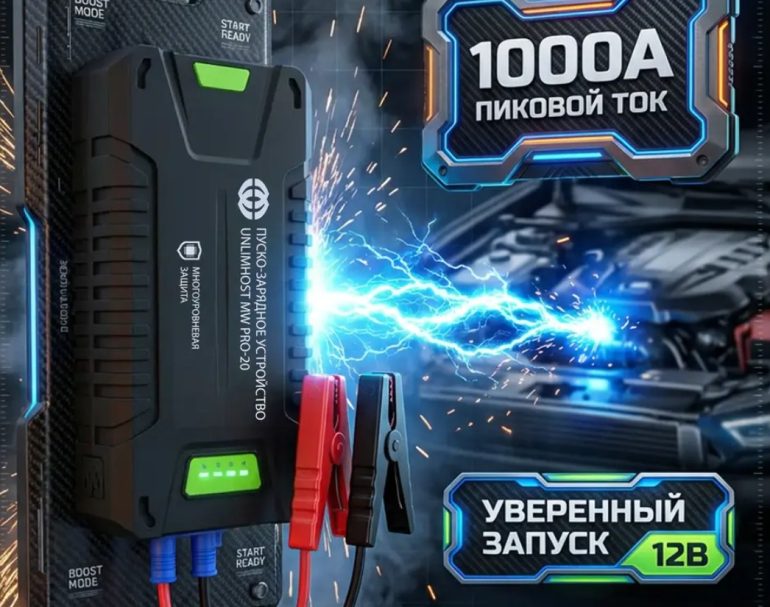 Пуско-зарядное устройство UnlimHost MW PRO-20: компактное решение для дальних поездок и трассы